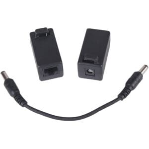 Power over Ethernet splitter and cable.