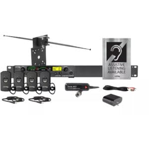 Assistive listening system with multiple components.