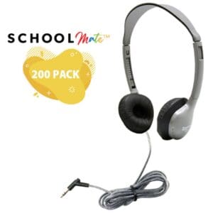 Headphones with cord, SchoolMate 200 pack.