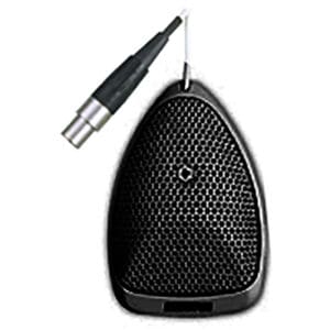 Black boundary microphone with XLR connector.