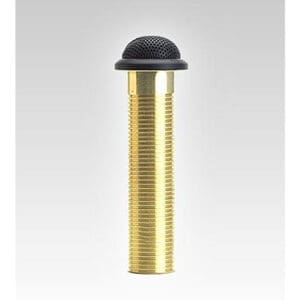 Brass door viewer with black cover.