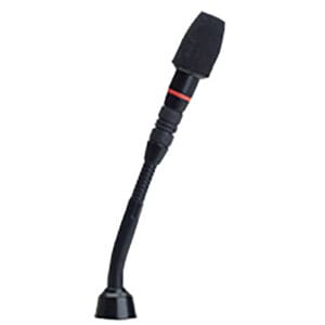 Flexible black microphone with red accent.