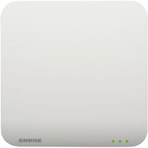 White square device with green indicator lights.