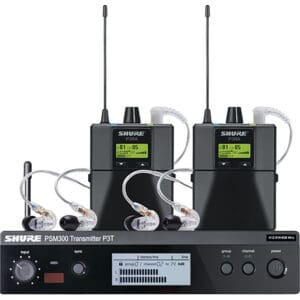 Shure PSM300 transmitter with two receivers.