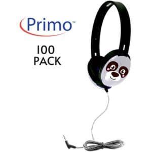 Headphones with panda design, Primo 100 pack.