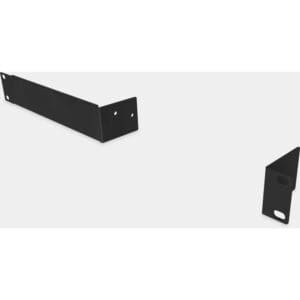 Black metal brackets on white background.