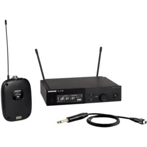Wireless audio system with receiver and transmitter.