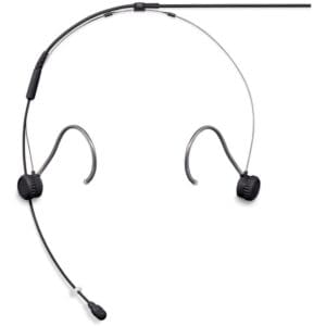 Black headset with attached microphone.