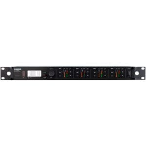 Audio rack-mounted wireless receiver unit.