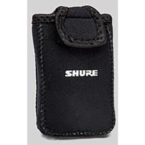 Black Shure microphone pouch with flap.