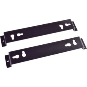 Black rectangular metal brackets with keyhole slots.