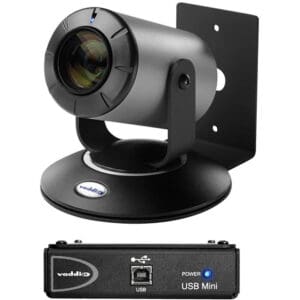 Camera with wall mount and USB interface.