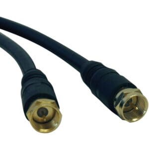 Two coaxial cables with connectors.