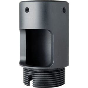 Metal cylindrical industrial component with threaded base.