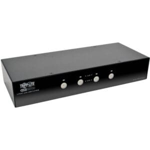 4-port USB KVM switch with buttons.