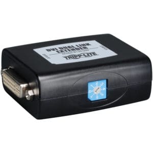 Black DVI dual link extender device.