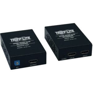 Tripp Lite HDMI over Cat5 extenders.