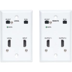 Wall plates with HDMI and IR ports.