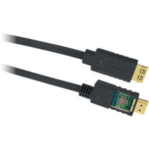 Black HDMI cable with gold connectors.