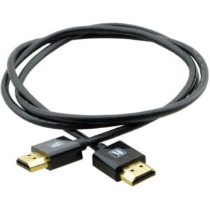 HDMI cable with gold-plated connectors.