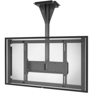 Ceiling-mounted TV bracket and mount system.