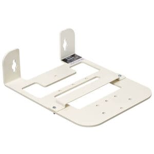 Wall-mounted shelf bracket, beige, metal.