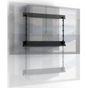 TV wall mount bracket with transparent screen.