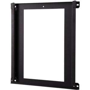 Black wall-mount server rack frame.
