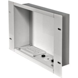 In-Wall Metal Box Large with 1 Knock Out and Power Outlet for A/V Access