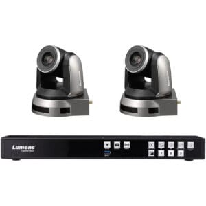 Dual cameras with control console setup.