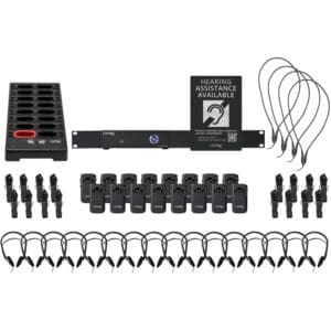 Hearing assistance equipment with multiple accessories.