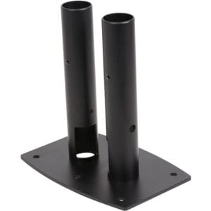 Black dual-tube metal stand base.