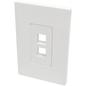 Single-Gang 2-Port Wall Plate Keystone Cat5/6 USB HDMI Dport RCA