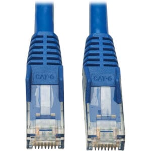 Tripp Lite Cat6 Patch Cable UTP Snagless w/ PoE CMR-LP Blue RJ45 M/M 3ft