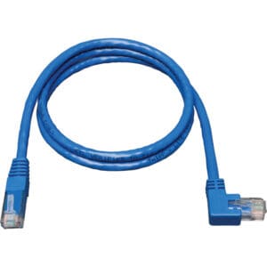 10ft Cat6 Gigabit Right Angle to Straight Patch  Cable Blue 10'