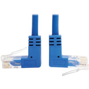 Cat6 Ethernet Cable Up/Down Angled UTP Slim Molded M/M Blue 2ft