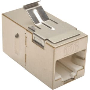 Cat6a Straight Through Modular Shielded In Line Snap In Coupler