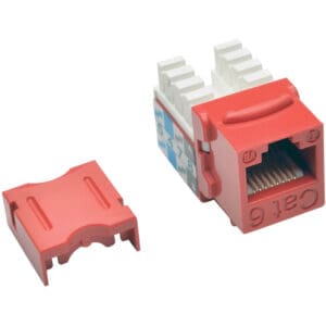 Cat6 Cat5e 110 Style Punch down Keystone Jack RJ45 Red TAA GSA