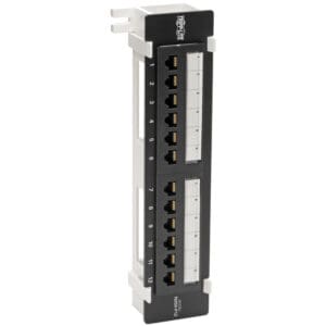 Cat6 Wall-Mount PoE Patch Panel 12-Port 110/Krone 568A/B RJ45