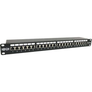 24-Port Cat6/Cat5 Low Profile Feed-Through Patch Panel