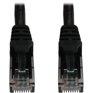 Cat6a 10G Snagless Molded UTP Ethernet Cable PoE, Black, 15FT