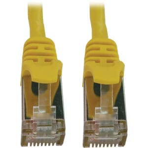 Cat6a 10G Snagless Shielded Slim STP Ethernet Cable PoE, Yellow, 6 ft