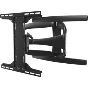 Black adjustable wall TV mount bracket.