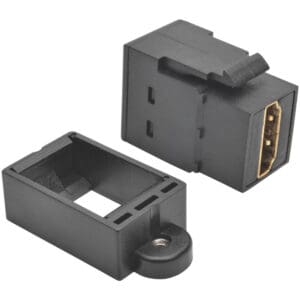 HDMI Coupler Keystone Panel Mount All-in-One F/F Black