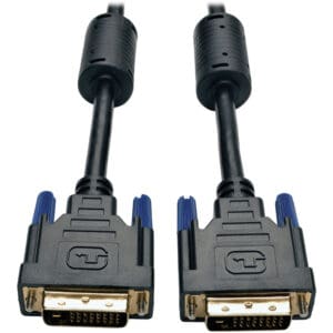 Two black DVI cables with connectors.