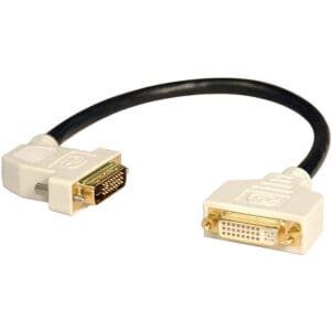 DVI Dual Link 45deg Left Extension Cable - DVI-D M/F - 1'