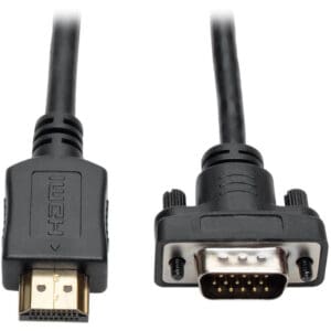 HDMI to VGA Active Adapter Cable (HDMI to Low-Profile HD15 M/M), 3 ft.