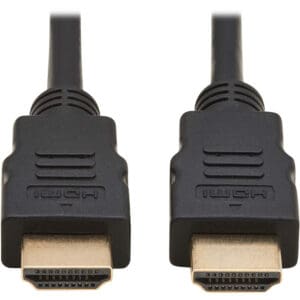 Two black HDMI cables with connectors.