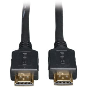 Two black HDMI cables with connectors.