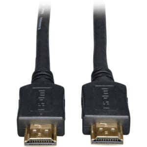 Two black HDMI cables with connectors.